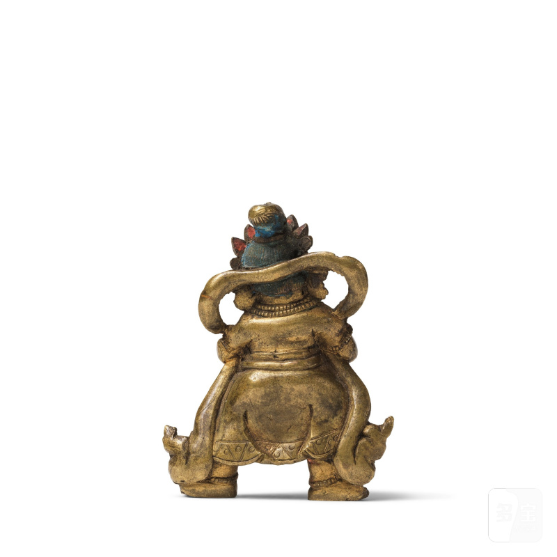 西藏 十九世紀 銅佛龕及佛像 | PETIT AUTEL PORTABLE AVEC STATUETTE EN BRONZE - 图2